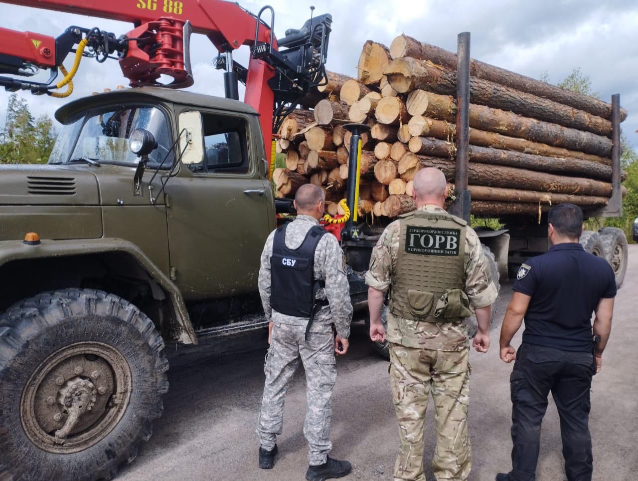 На Рівненщині виявлено вантажівку з необлікованим кругляком сосни