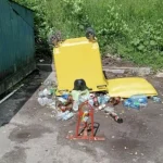 У Рівному невідомі перекидають сміттєві баки та біотуалет