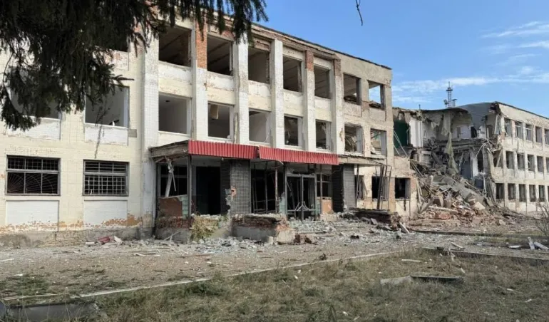 Russian missile strike on a sewing factory in Khmelnytskyi region