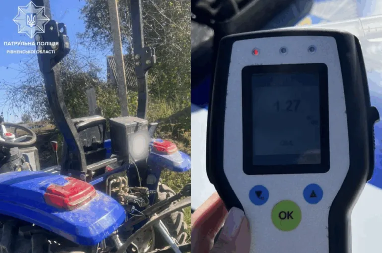 Police in Rivne Region Stop Drunk Tractor Driver