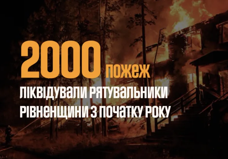 Рятувальники ДСНС ліквідували 2000 пожеж на Рівненщині в 2025 році