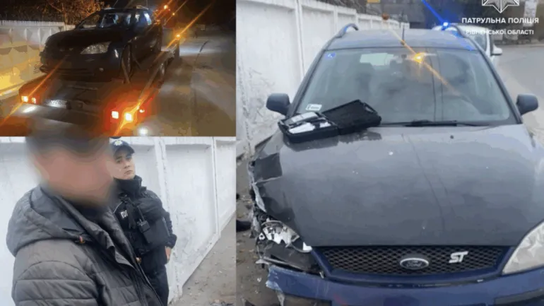 У Рівному водій у стані сп’яніння в’їхав у паркан