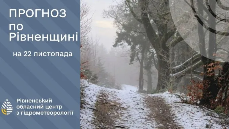 Weather Forecast for Rivne Region: Wet Snow and Light Icing on November 22