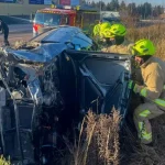 In Rivne, a car overturned into a ditch on S. Bachynskyi Street