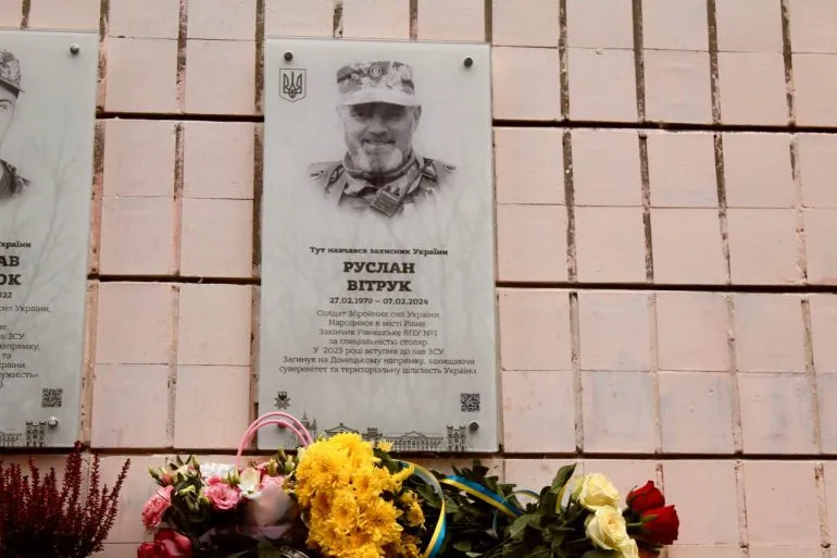 A Memorial Plaque for Hero Ruslan Vitryk Opened in Rivne
