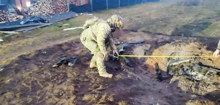 Photo of the Aftermath of a Drone Attack in Rivne Region