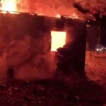 Fire in the village of Chudel in Rivne region destroys residential building