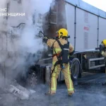 На Рівненщині сталася пожежа вантажівки з селітрою