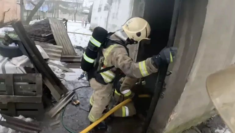 Fire in a Boiler Room on Budivelnykiv Street in Rivne