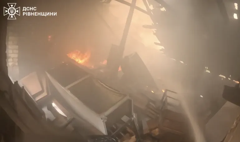Fire in a Two-Story Building in Rivne