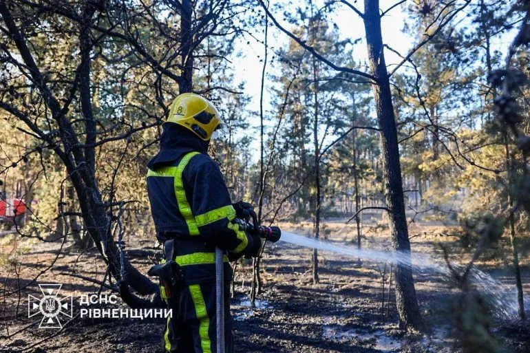 Боротьба з масштабною пожежею на півночі Рівненщини триває